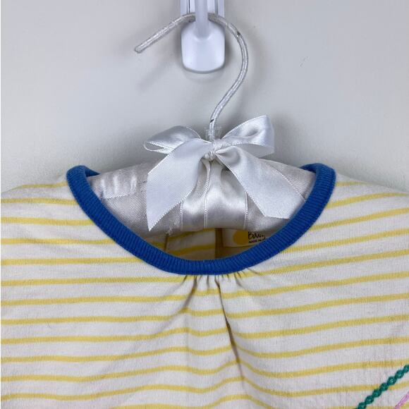 Mini Boden Yellow Striped Rainbow Applique Tunic 2-3 - Picture 2 of 6